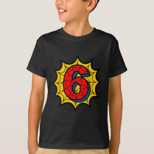 Kids 6th Birthday Sder Theme Party 6 Year Old Boys T-Shirt