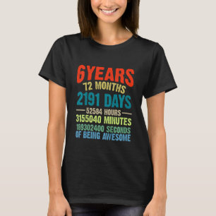 Kids 6th Birthday Vintage Retro 72 Months Celebra T-Shirt