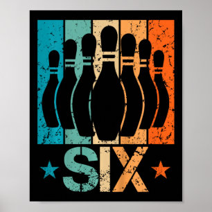 Kids 6th Bowling Birthday 6 Year Old Birthday Bowl Poster