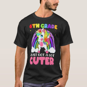 Kids 6th Grade Got Cuter Dabbing Unicorn Rainbow B T-Shirt