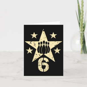 Kids 6yr Bowling Birthday 6 Year Old 6th Birthday Card