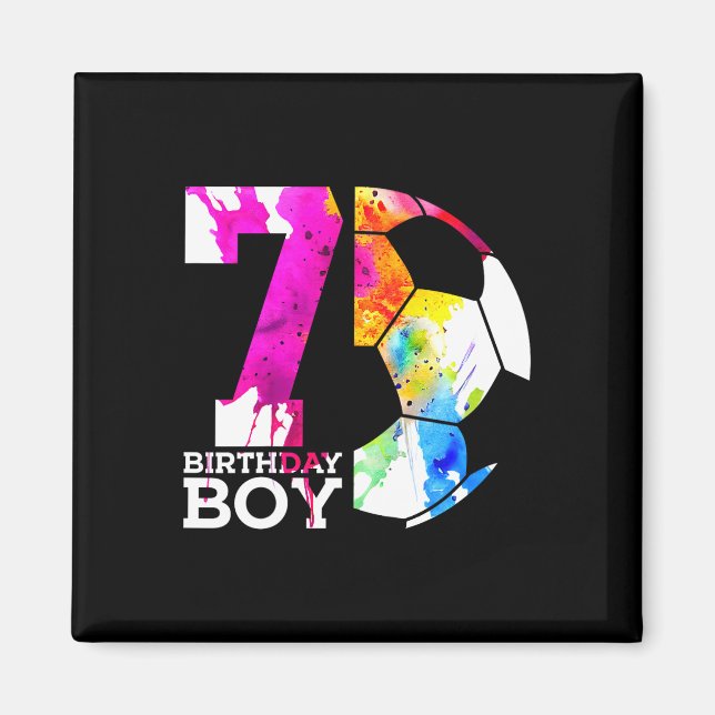 Kids 7 Birthday Boy Soccer 7th Birthday  Magnet (Front)