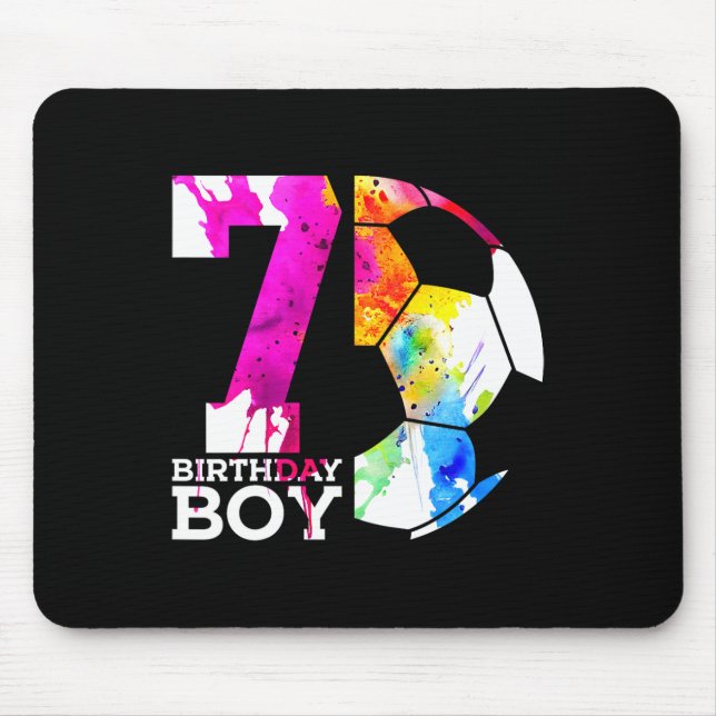 Kids 7 Birthday Boy Soccer 7th Birthday  Mouse Mat (Front)