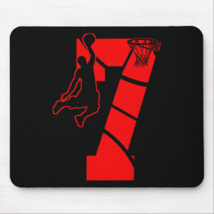 Kids 7 Year Old 7th Basketball Birthday PartyTheme Mouse Mat