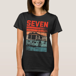 Kids 7 Year Old 7th Birthday Boy Firefighter Fire T-Shirt