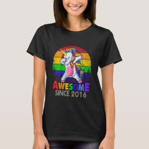 Kids 7 Year Old 7th Birthday Girls Teens Dabbing T-Shirt