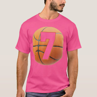 Kids 7 Year Old Birthday Tee Boys Basketball 7Th B