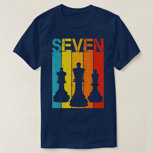 Kids 7 Year Old Chess Player Birthday Boy Girl 7th T-Shirt (Design Front)