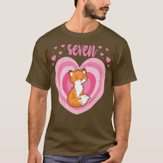 Kids 7 Year Old Cute Fo Birthday Girl 7th Bday Pre T-Shirt