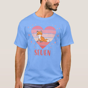 Kids 7 Year Old Cute Fox Birthday Girl 7th B-day P T-Shirt