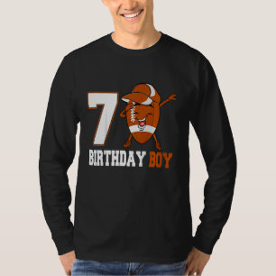 Kids 7 Year Old Dabbing Football 7th Birthday Boy T-Shirt