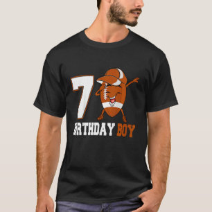 Kids 7 Year Old  Dabbing Football 7th Birthday Boy T-Shirt