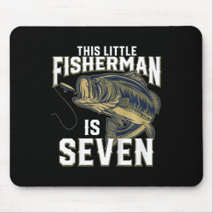 Kids 7 Year Old Fishing Birthday Party Fisherman 7 Mouse Mat