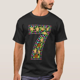 Kids 7 Year Old Girls Boys Turtle 7th Birthday Par T-Shirt