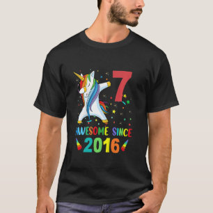Kids 7 Year Old  Girls Teens Dabbing Unicorn 7th B T-Shirt
