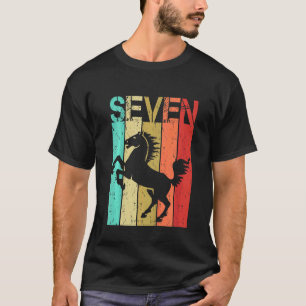 Kids 7 Year Old Horse Birthday Boy Girl 7th Birthd T-Shirt