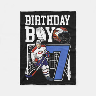 Kids 7 Year Old Ice Hockey Themed Birthday Party 7 Fleece Blanket