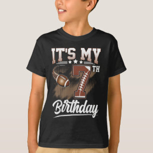 Kids 7 Year Old It's My 7th Birthday Football Them T-Shirt