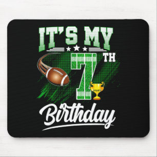Kids 7 Year Old Its My 7th Birthday Football Theme Mouse Mat