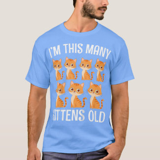 Kids 7 Year Old Kitten Lover 7th Birthday Kawaii C T-Shirt