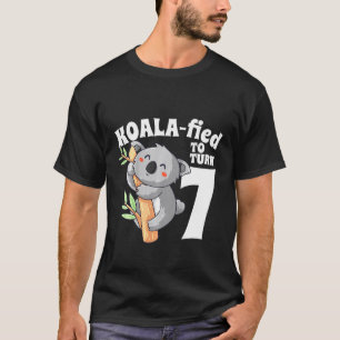 Kids 7 Year Old Koala Birthday Koalafied Girl 7th T-Shirt