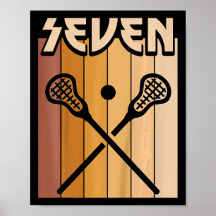 Kids 7 Year Old Lacrosse Birthday Boy Girl 7th Bir Poster