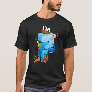 Kids 7 Year Old Ocean Life Whale Dolphin Shark 7th T-Shirt