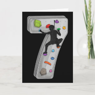Kids 7 Year Old Rock Climbing 7th Birthday Adventu Card
