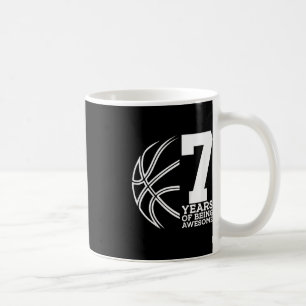 Kids 7 YEARS OF BEING AWESOME BASKETBALL 7TH BIRTH Coffee Mug