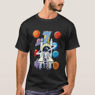Kids 7 Years Old Birthday Boy Astronaut 7th Birth T-Shirt
