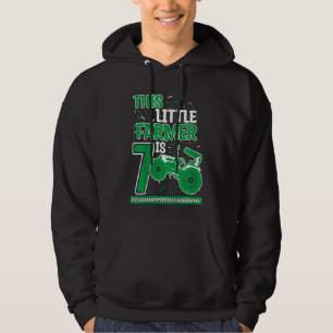 Kids 7 Years Old Boy Tractor Little Farmer 7th Bir Hoodie