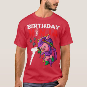 Kids 7 Years Old Kawaii Cute Pig Japanese 3rd Birt T-Shirt