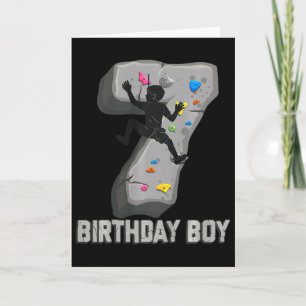 Kids 7 Years Old Rock Climbing 7th Birthday Advent Card