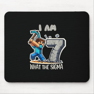 Kids 7 Years Old Sigma Pixel Art Mining Gamer Birt Mouse Mat