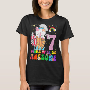 Kids 7 Years Old Teens 7th Birthday Girl Awesome C T-Shirt