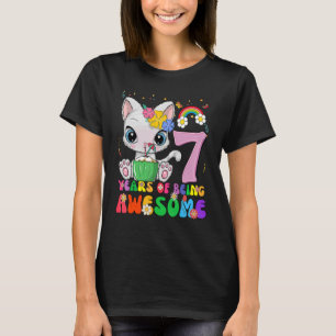 Kids 7 Years Old Teens 7th Birthday Girl Awesome C T-Shirt