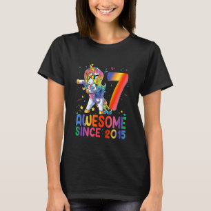 Kids 7th Birthday 7 Year Old  Girls Teens Dabbing  T-Shirt