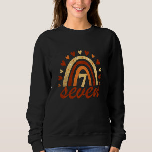 Kids 7th Birthday 7 Years Old Birthday Rainbow Fam Sweatshirt