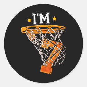 Kids 7th Birthday Basketball  I'm 7 Boy Girl 6th B Classic Round Sticker