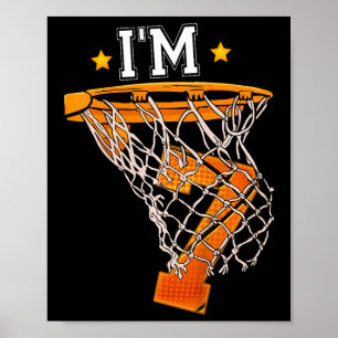 Kids 7th Birthday Basketball I'm 7 Boy Girl 6th B Poster