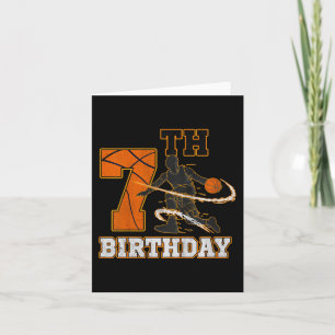 Kids 7th Birthday Basketball  Kids Boys Men Sport  Card