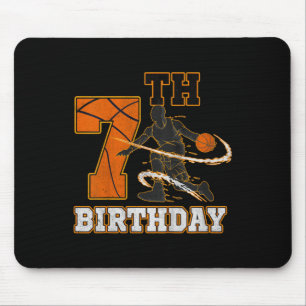Kids 7th Birthday Basketball  Kids Boys Men Sport  Mouse Mat