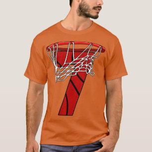Kids 7th Birthday Basketball Seven Years Gift For T-Shirt