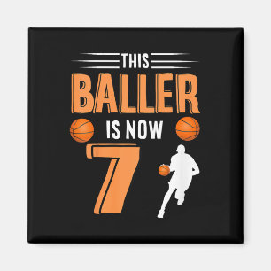 Kids 7th Birthday Basketball - This Baller Is Now  Magnet