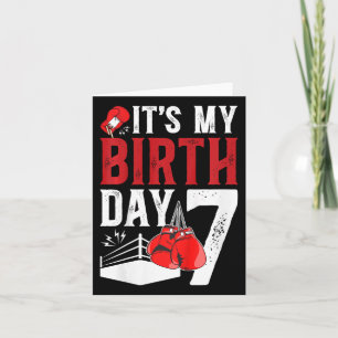 Kids 7th Birthday Boxing Boy 7 Year Old Boxer Bday Card