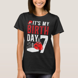 Kids 7th Birthday Boxing Boy 7 Year Old Boxer Bday T-Shirt