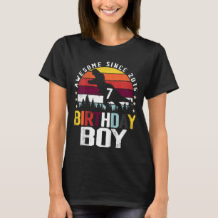 Kids 7th Birthday Boy 7 Year Old Dinosaur Trex Awe T-Shirt