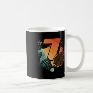 Kids 7th Birthday Boy Badminton Player Badminton 7 Coffee Mug