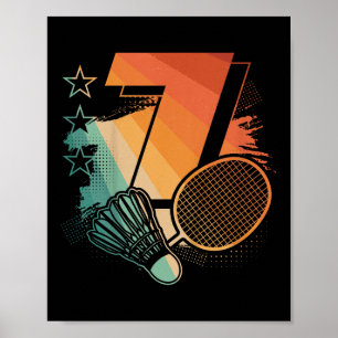 Kids 7th Birthday Boy Badminton Player Badminton 7 Poster