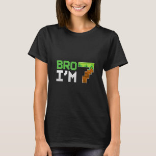 Kids 7th Birthday Boy Bro I’m 7 Year Old Gamer Pix T-Shirt